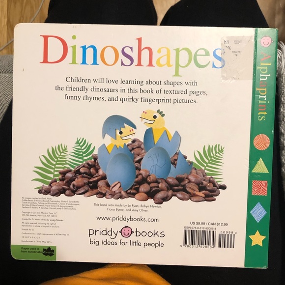 Alphaprints Dinoshapes Dinosaur Sensory Children’s Learning Book - Picture 2 of 5